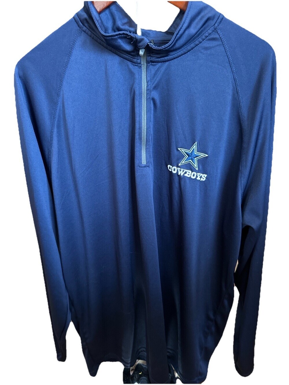 Dallas Cowboys 1/4 Zip Pullover 2XL Navy NFL Embroidered Logo Jacket